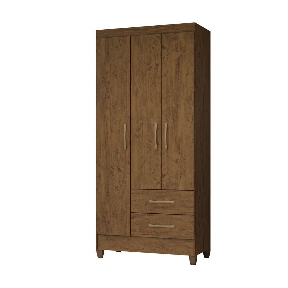 Guarda Roupa 3 Portas Lima Castanho Wood 951331 Moval