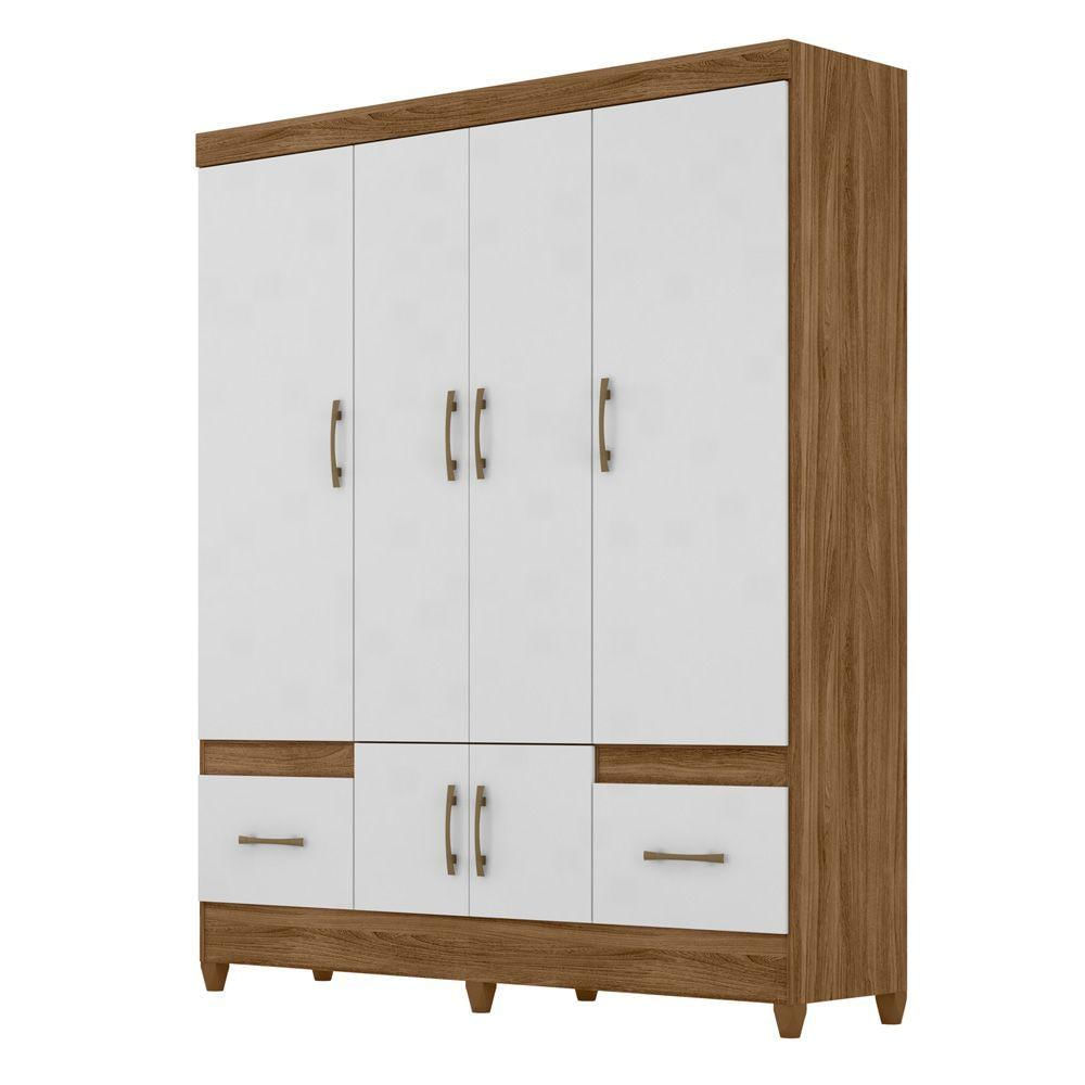 Guarda Roupa 6 Portas Ms912 Naturale Branco 912026 Moval