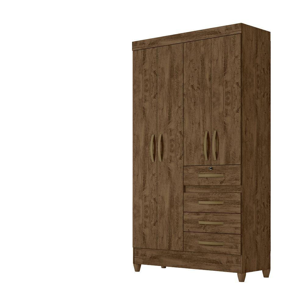 Guarda Roupa 4 Portas Sobral Castanho Wood 870331 Moval