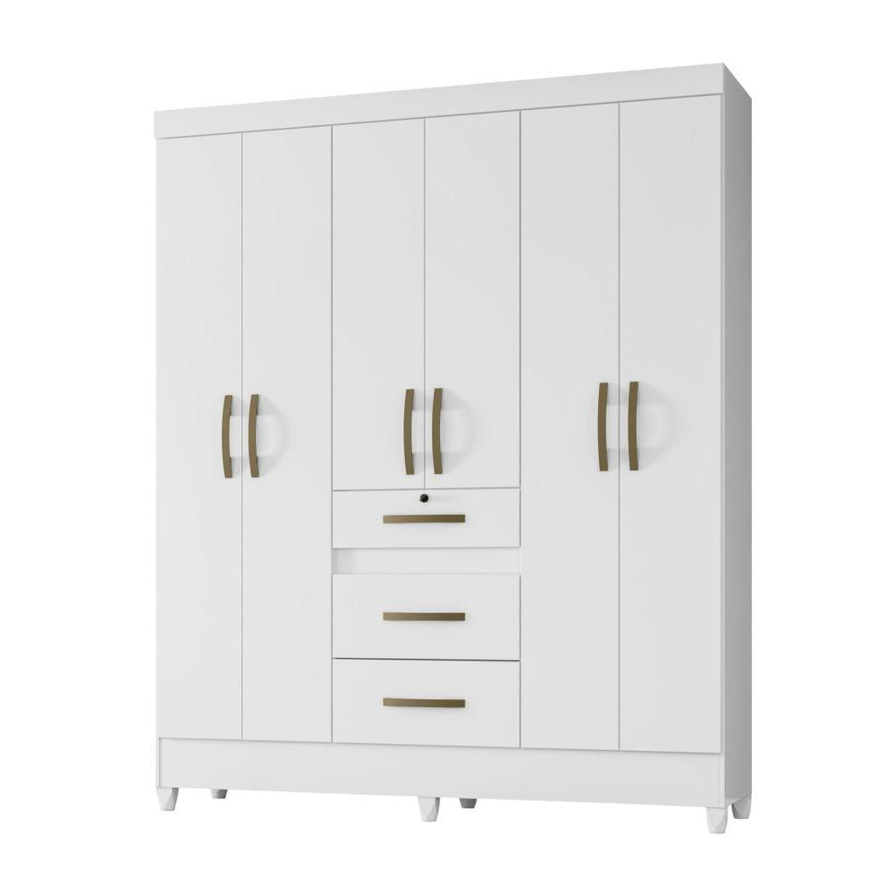 Guarda Roupa 6 Portas Itatiba Branco 868440 Moval