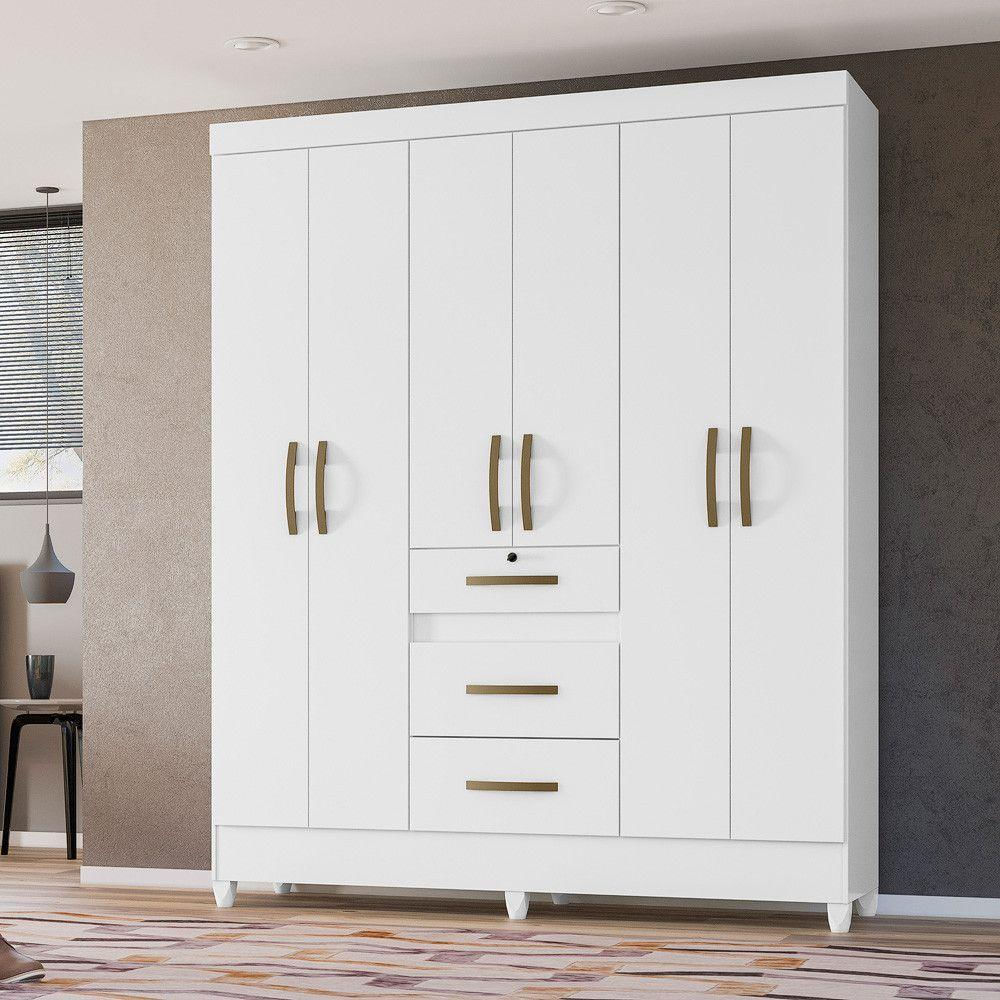 Guarda Roupa 6 Portas Itatiba Branco 868440 Moval