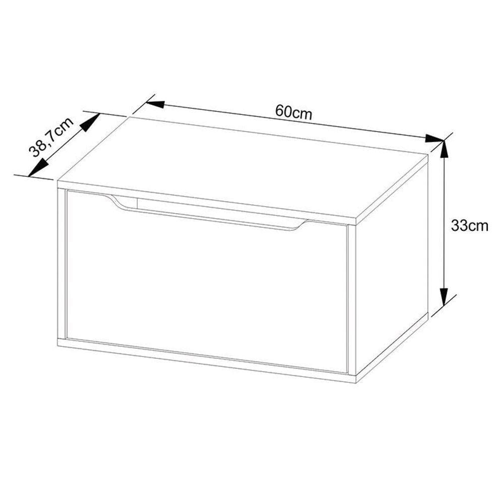 Balcão Gabinete Para Banheiro Suspenso Bn3646 Mármore Branco - Tecnomobili