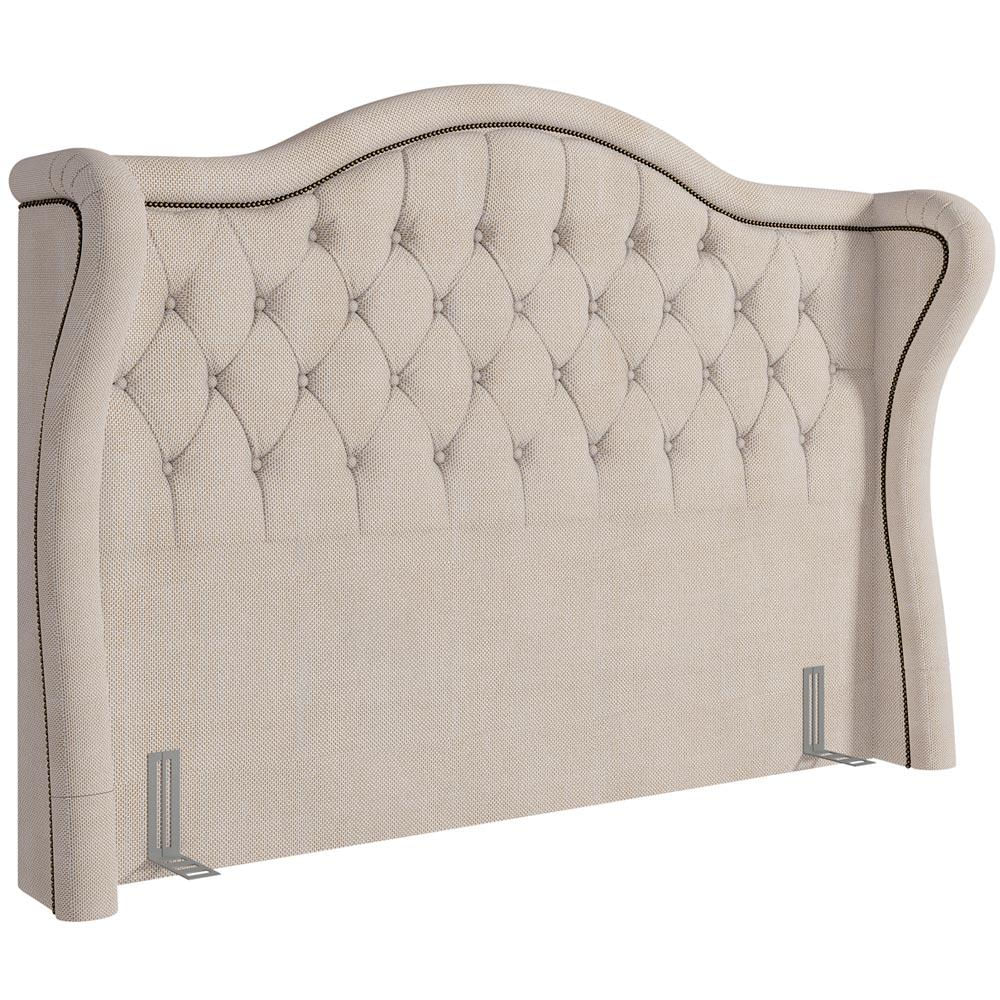 Cabeceira Cama Box Casal 140 cm P05 Lisboa Linho Creme - Lyam Decor