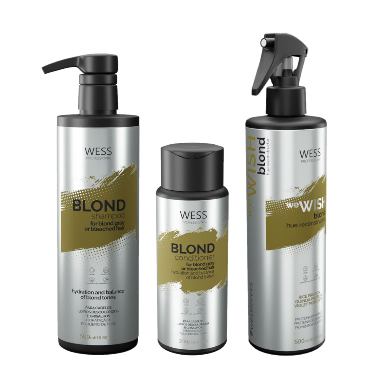 Kit Wess Blond SH 500ml + Cond 250ml + We Wish M. 500ml