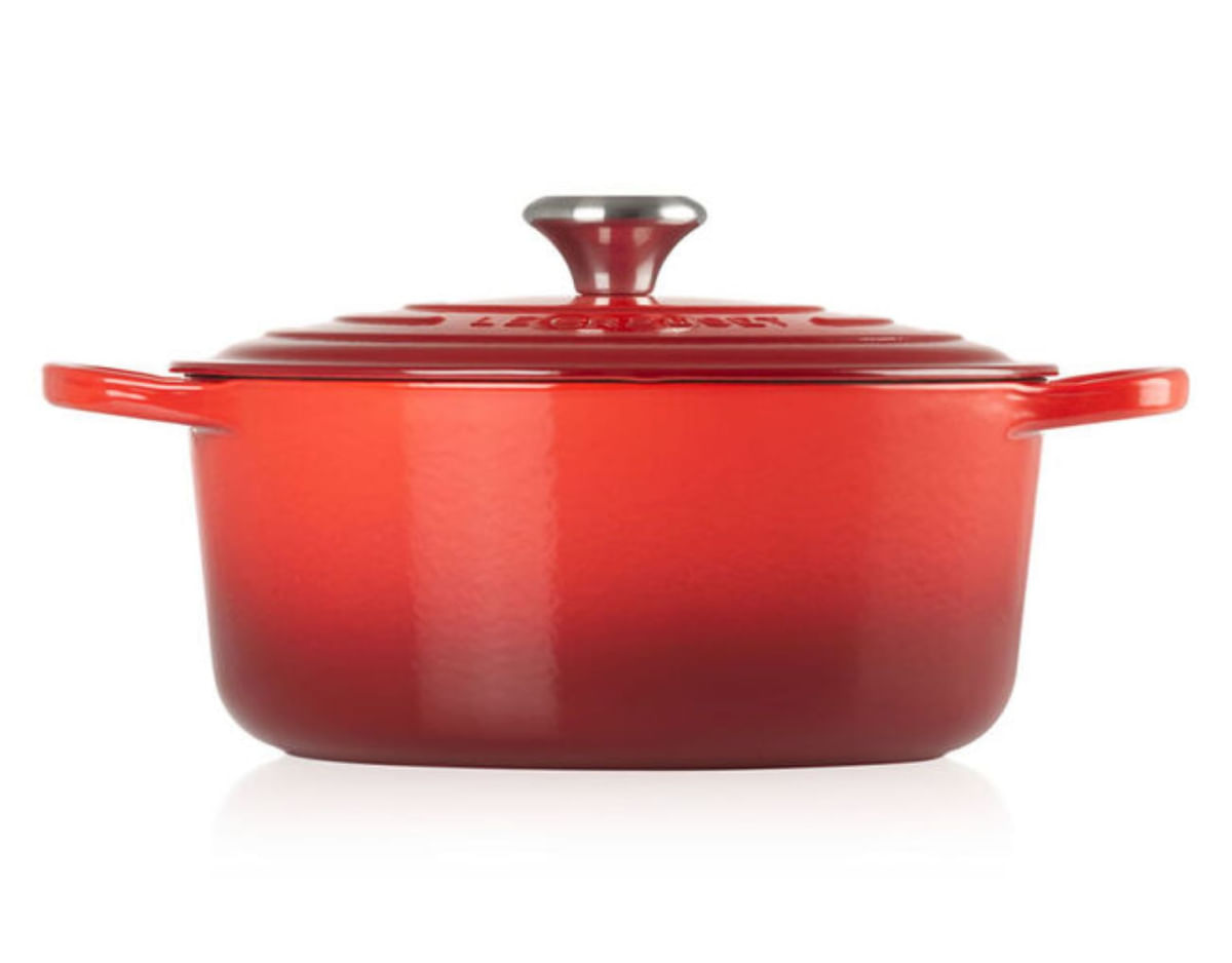 KIT LE CREUSET 4 PANELAS REDONDAS 20 22 24 E 26CM EM FERRO ESMALTADO VERMELHO