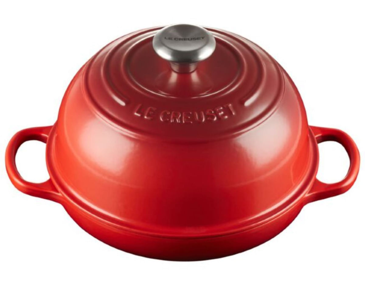 KIT LE CREUSET PANELA ENSOPADO 22CM E PANELA PÃO 24CM VERMELHO