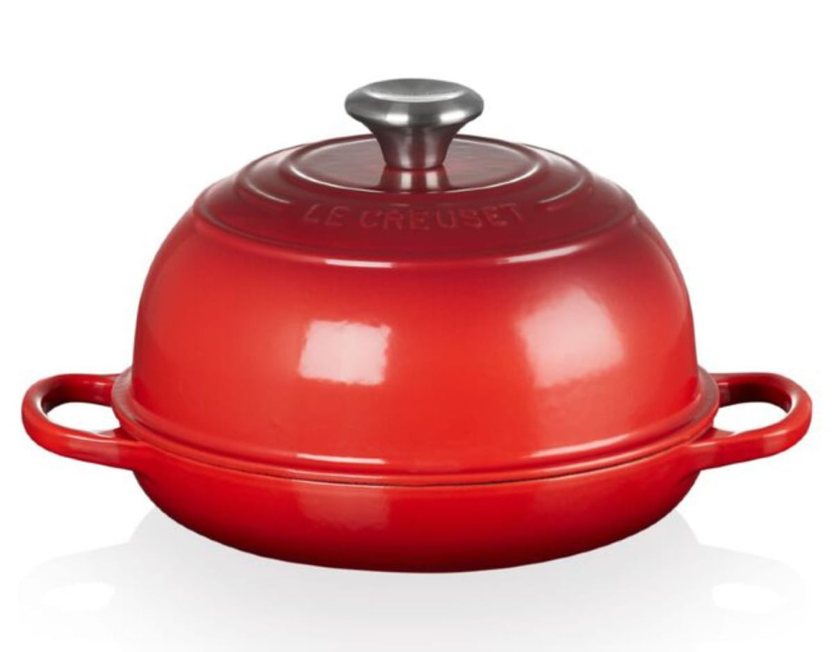 KIT LE CREUSET PANELA ENSOPADO 22CM E PANELA PÃO 24CM VERMELHO