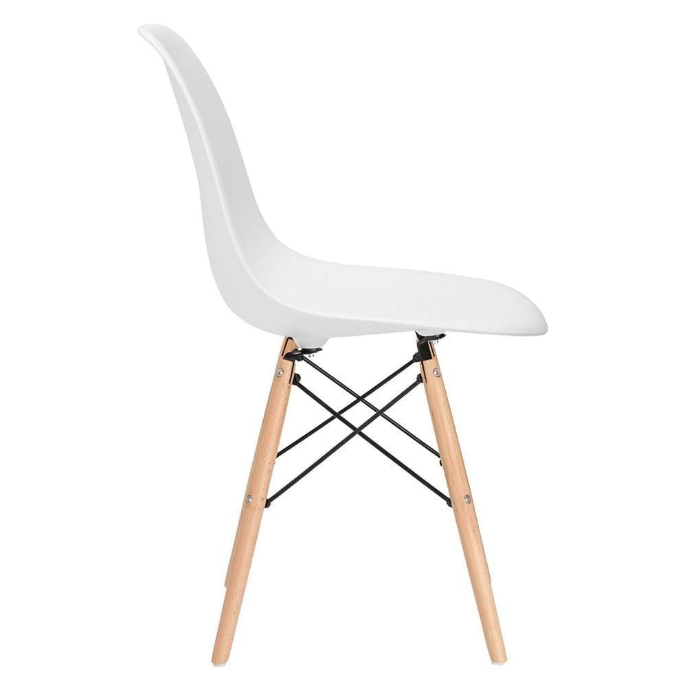 Mesa Redonda Eames 100cm + 5 Cadeiras Branco Branco