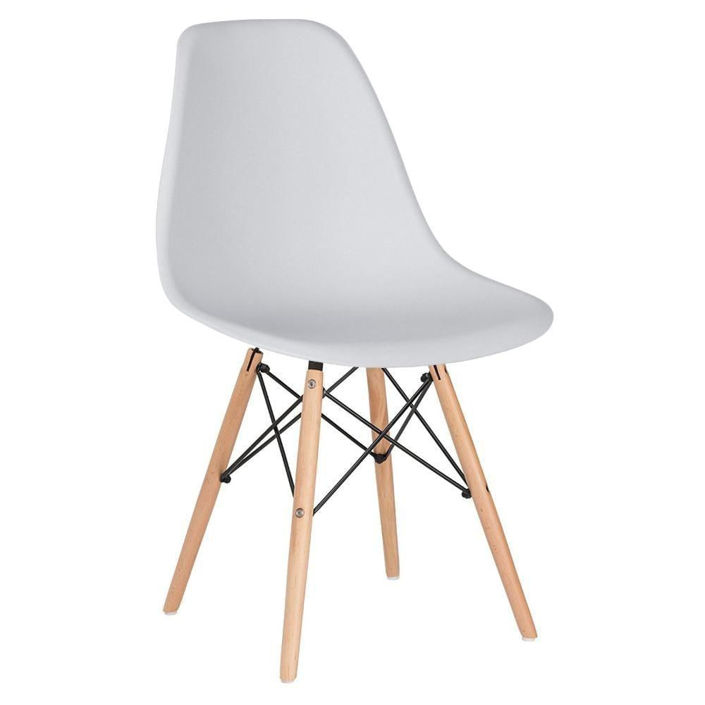 Mesa Redonda Eames 100cm + 2 Cadeiras Cinza Claro