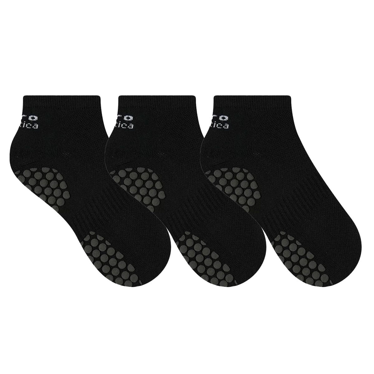 Kit 3 Pares de Meia Selene Esportiva Hidroginástica - Preto 39 a 44 / Preto