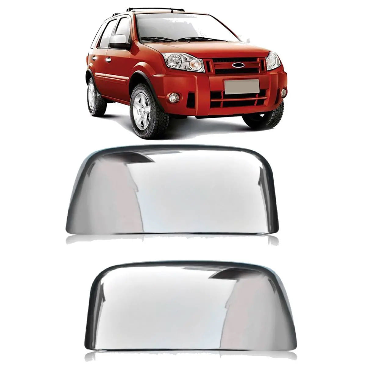 Aplique Cromado Capa Retrovisor Ford Ecosport 2003 à 2012 Ranger 2003 à 2005 Par