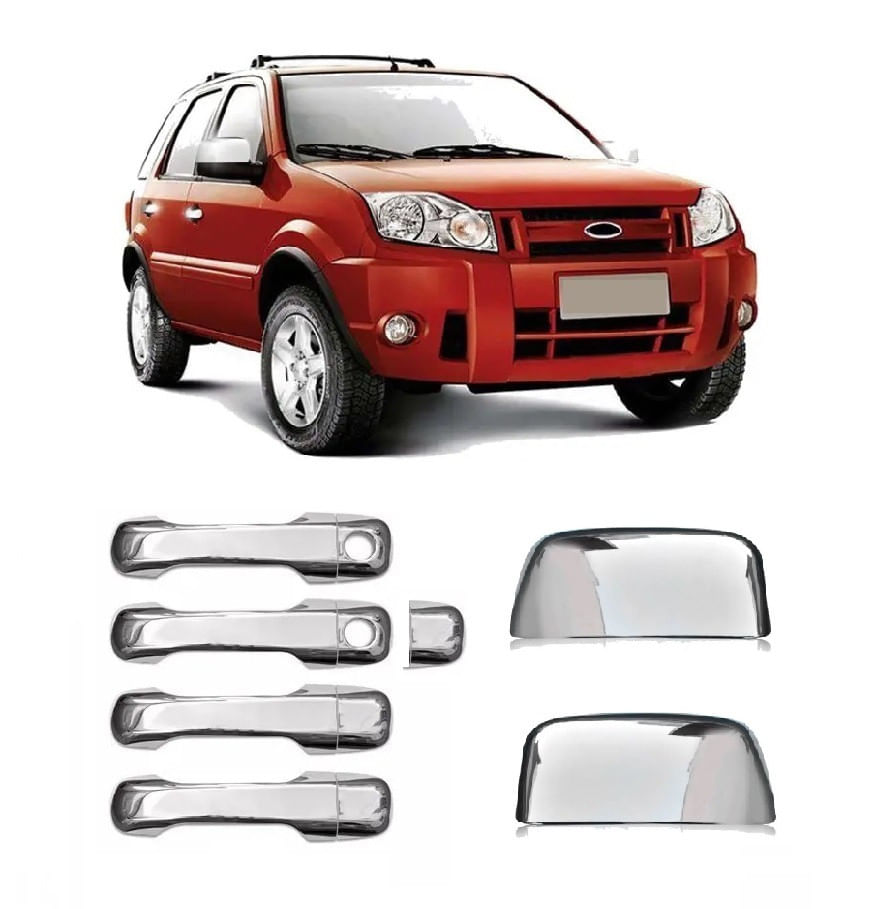 Kit Aplique Cromado Maçaneta Retrovisor Ford Ecosport 2003 à 2011