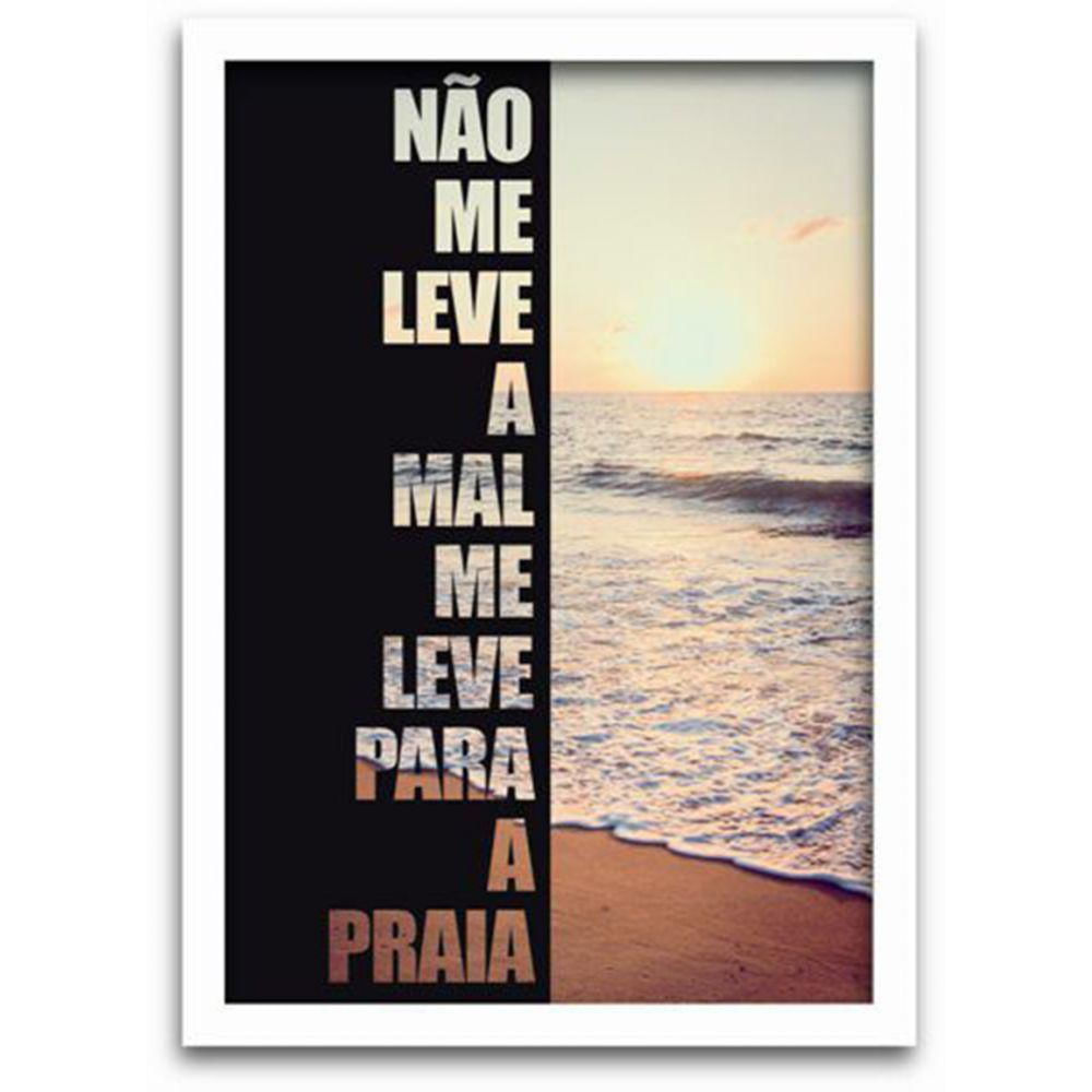 Quadro Decorativo 1 Peça 30x45 Praia Moldura Branca