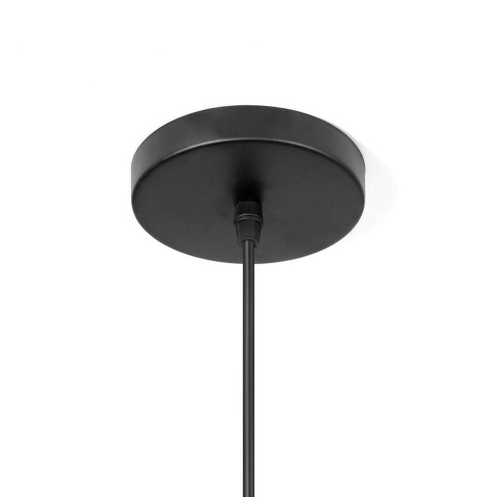 Luminária Pendente Beat Tall Funil Preto Com Interior Cobre