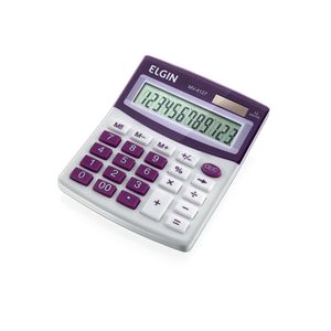 Calculadora de Mesa Elgin Visor com 12 Digitos Roxa