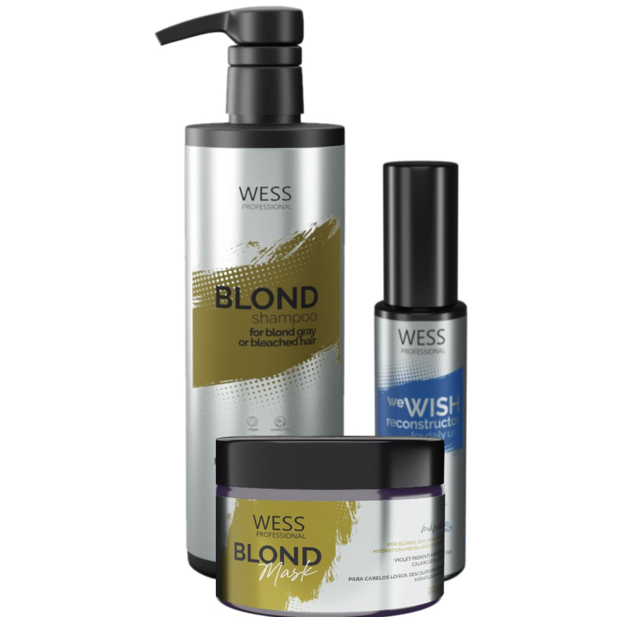 Kit Wess Blond SH 500ml + Mask 200ml + We Wish 50ml