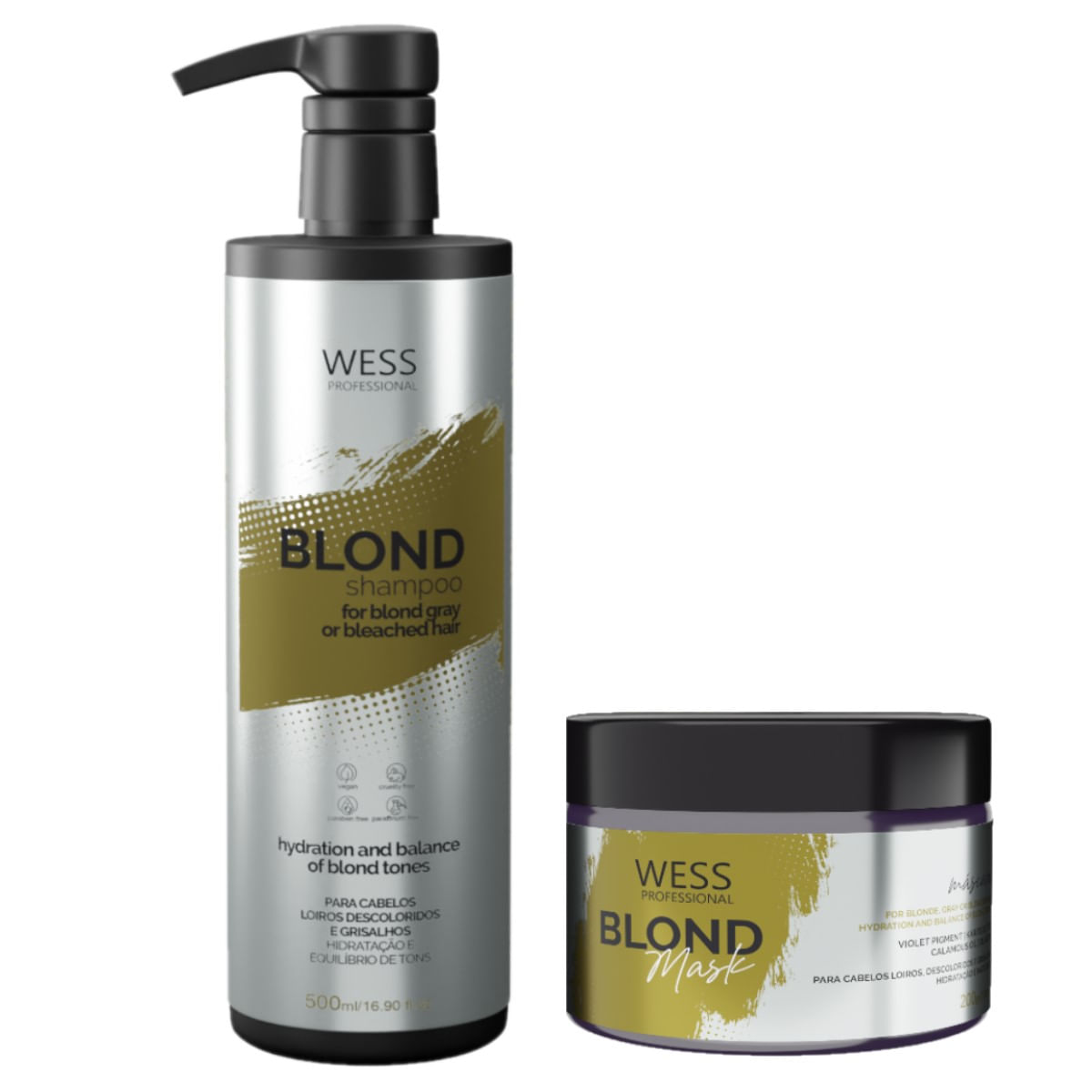 Kit Wess Blond Shampoo 500ml + Mask 200ml