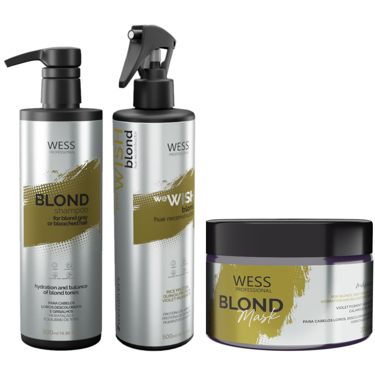 Kit Wess Blond SH 500ml + We Wish 500ml + Mask 200ml