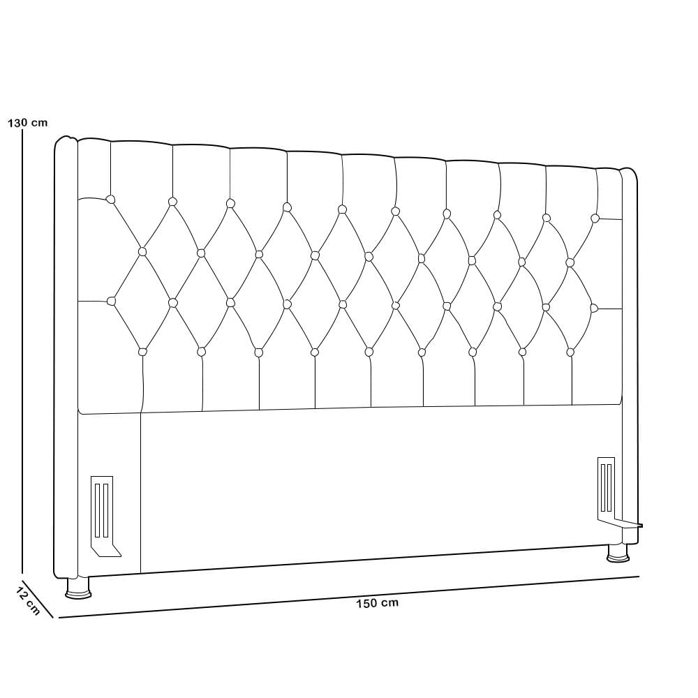 Cabeceira Cama Box Casal 140cm Estofada Frizza P05 Linho Cinza Claro - Lyam Decor