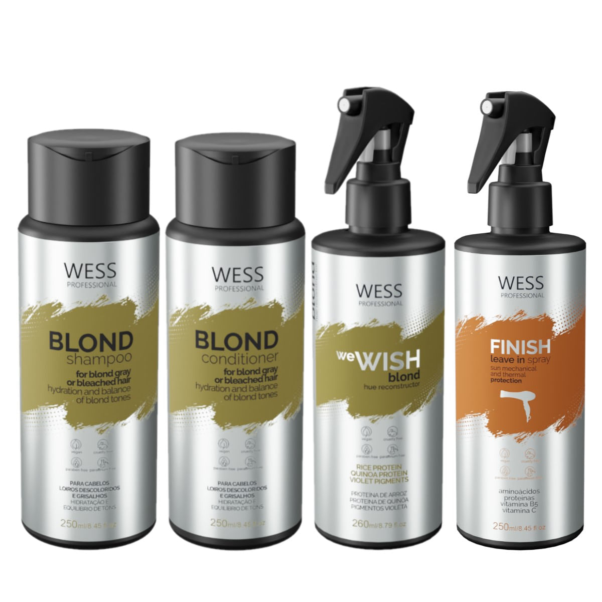 Wess Blond SH 250ml+CD 250ml+WeWish M. 260ml+Finish 250ml