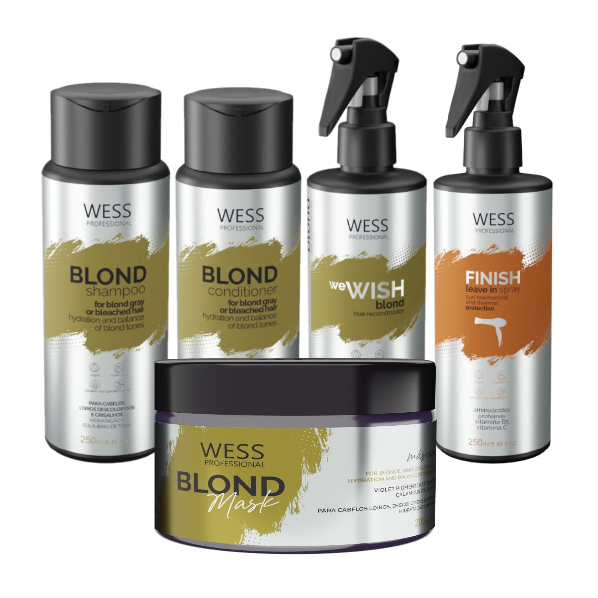 Wess Blond SH+CD 250ml+WeWish M.260ml+Mask 200ml+Finish250ml