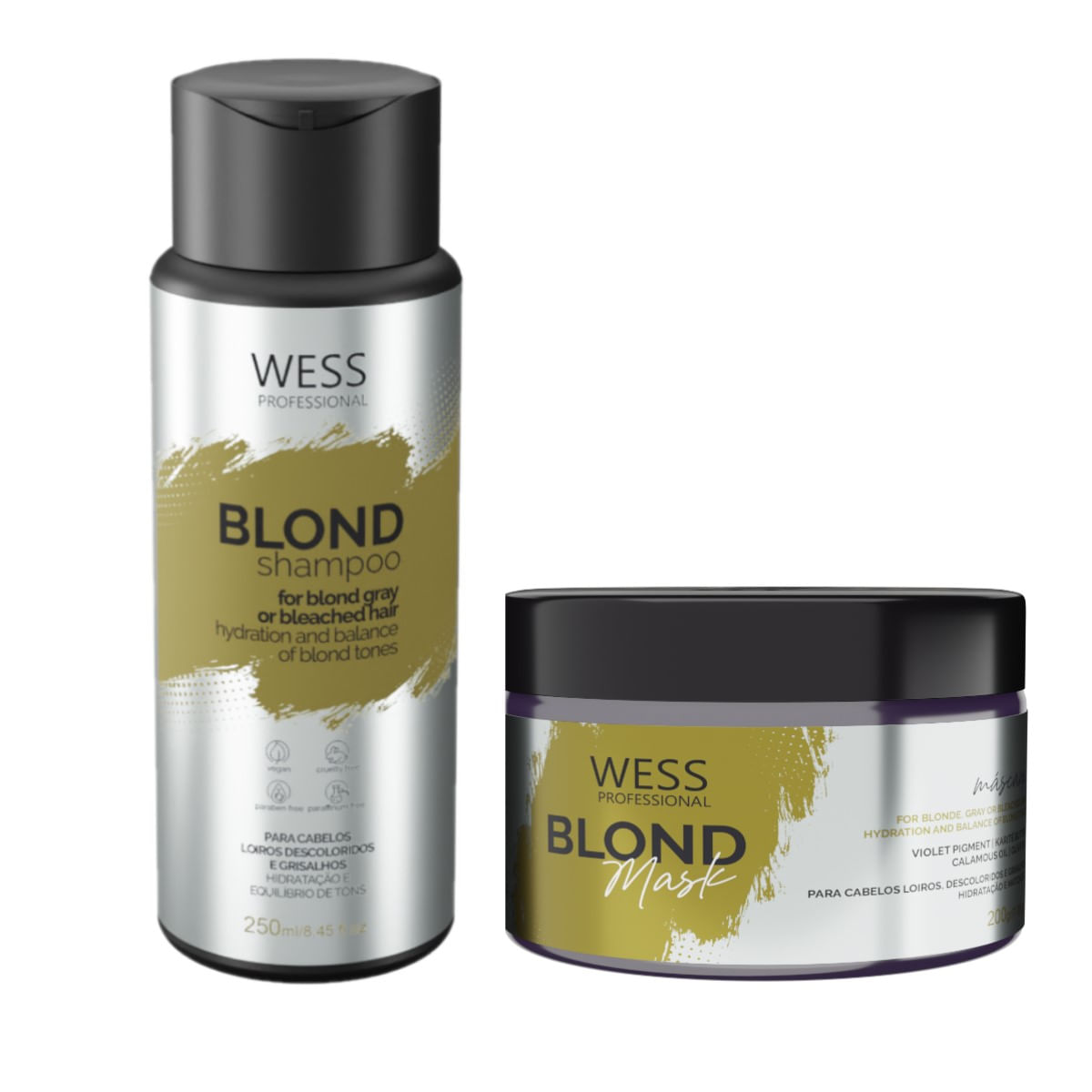 Kit Wess Blond Shampoo 250ml + Mask 200ml