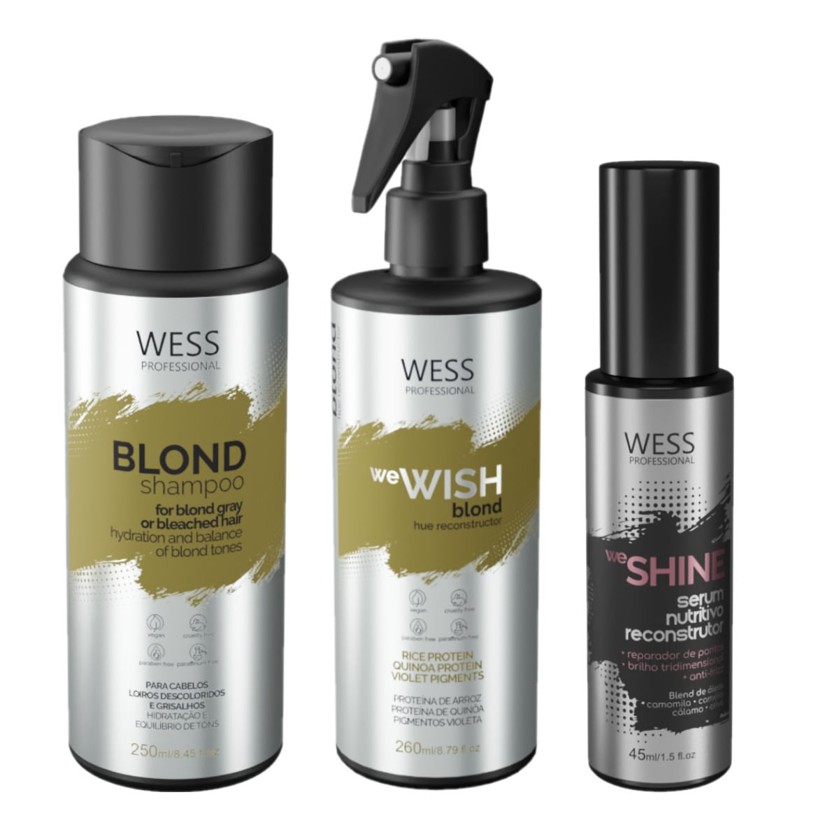 Kit Wess Blond SH 250ml + We Wish M.260ml + We Shine 45ml