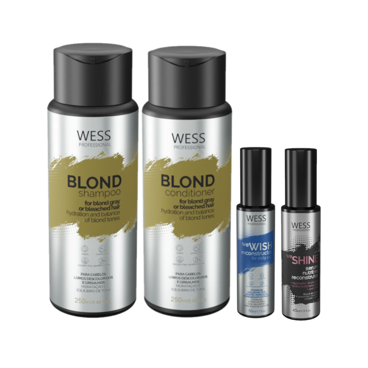 Kit Wess Blond SH 250ml+Cond 250ml+WeWish 50ml+WeShine 45ml