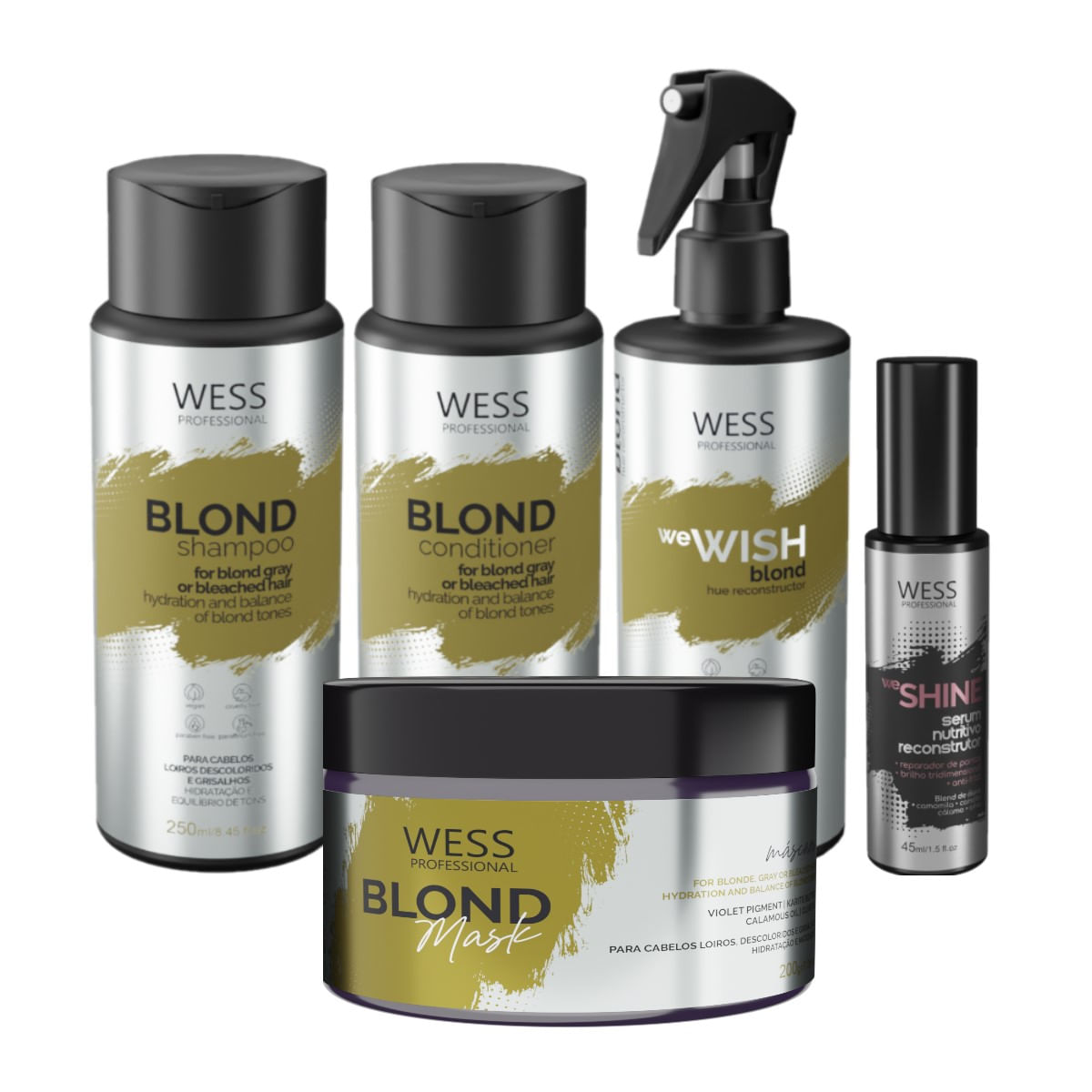 Wess Blond SH+CD 250ml+WeWish M.260ml+Mask 200ml+WeShine45ml