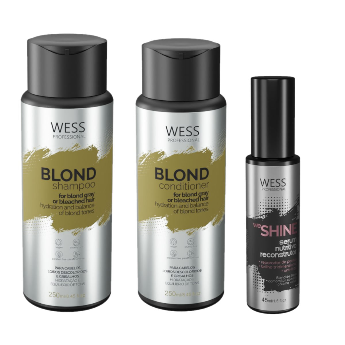 Kit Wess Blond SH 250ml + Cond 250ml  + We Shine Serum 45ml