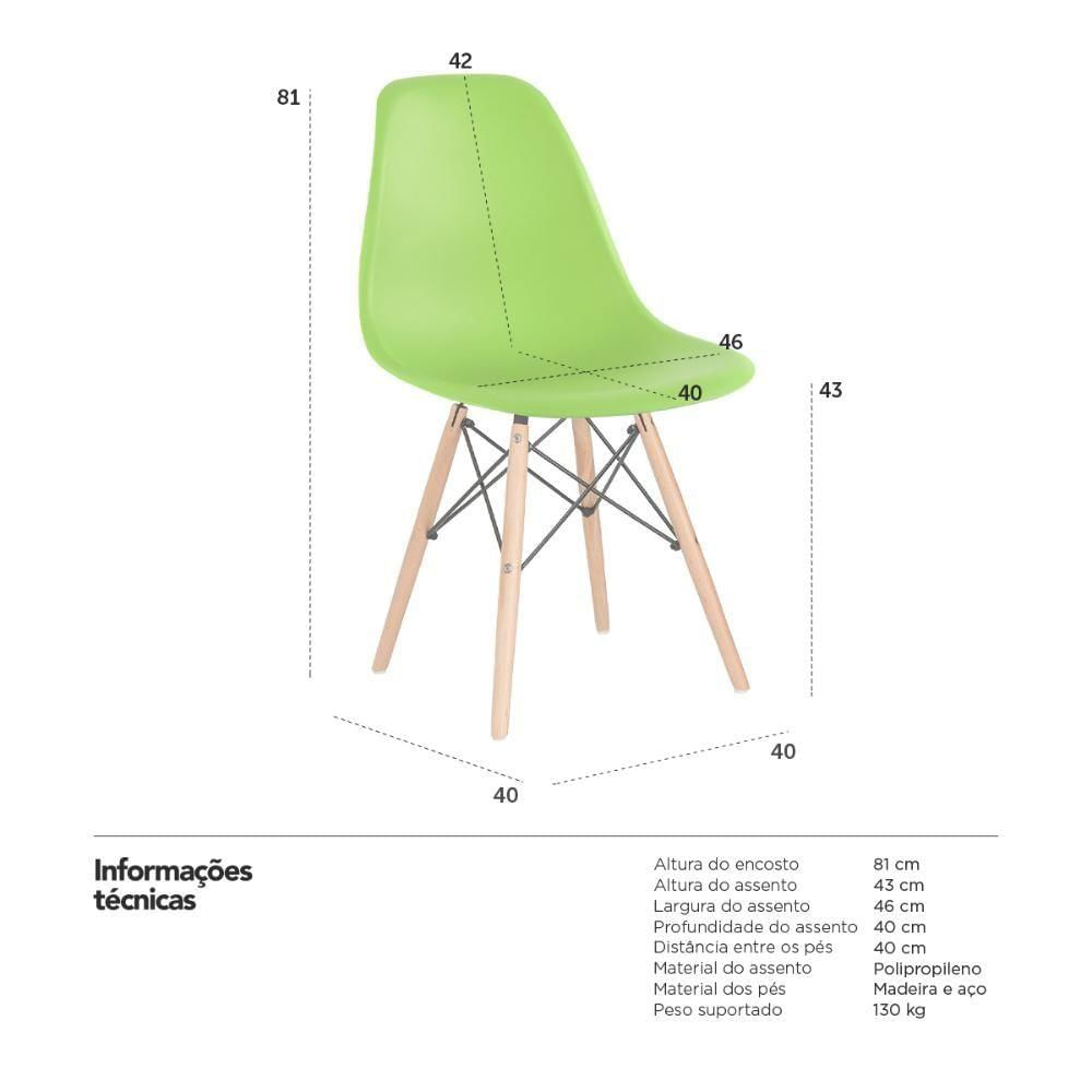 Cadeira Charles Eames Eiffel Dsw Clara Verde Claro