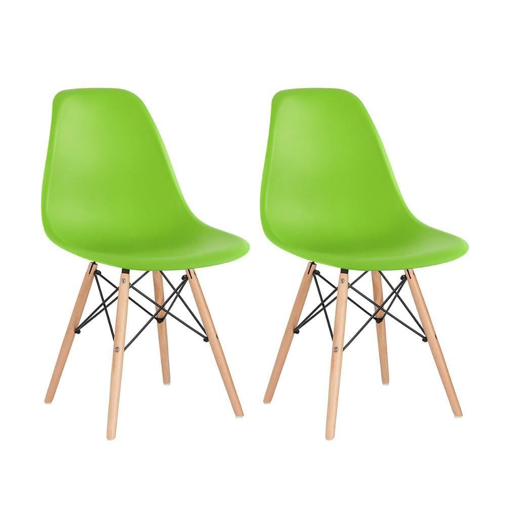 2 Cadeiras Charles Eames Eiffel Dsw Clara Verde Claro