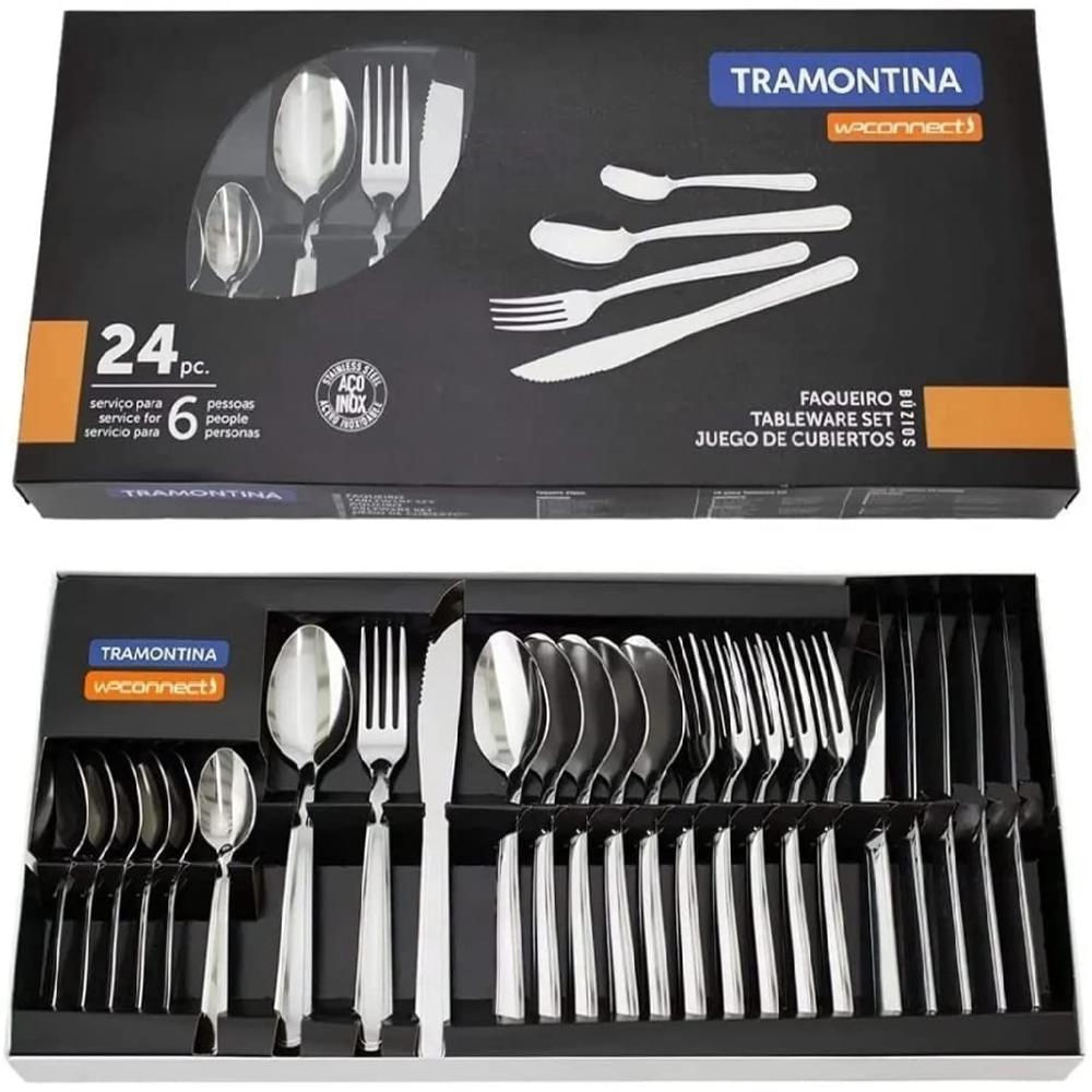 Conjunto de Talher 24 Peças Inox Buzios Tramontina Original