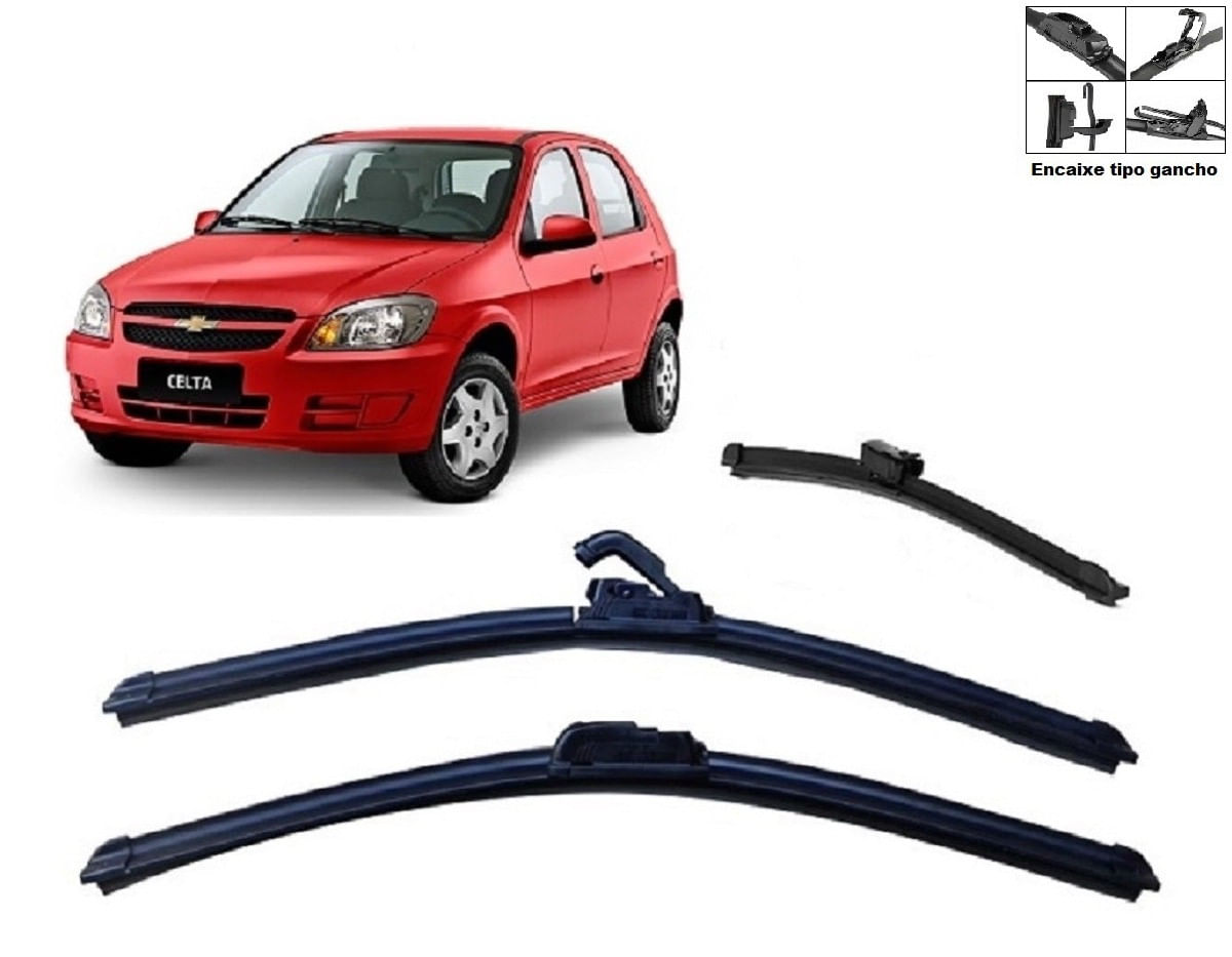 Kit Palheta Limpador Parabrisa Para-brisa Chevrolet GM Celta 2004 à 2013