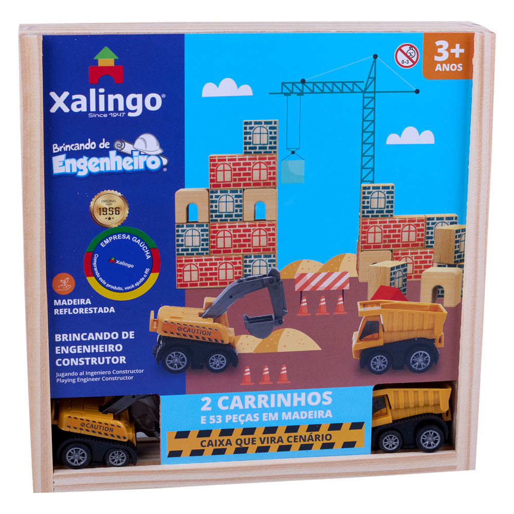 Brincando de Engenheiro Construtor 53pçs 6812.1   - Xalingo