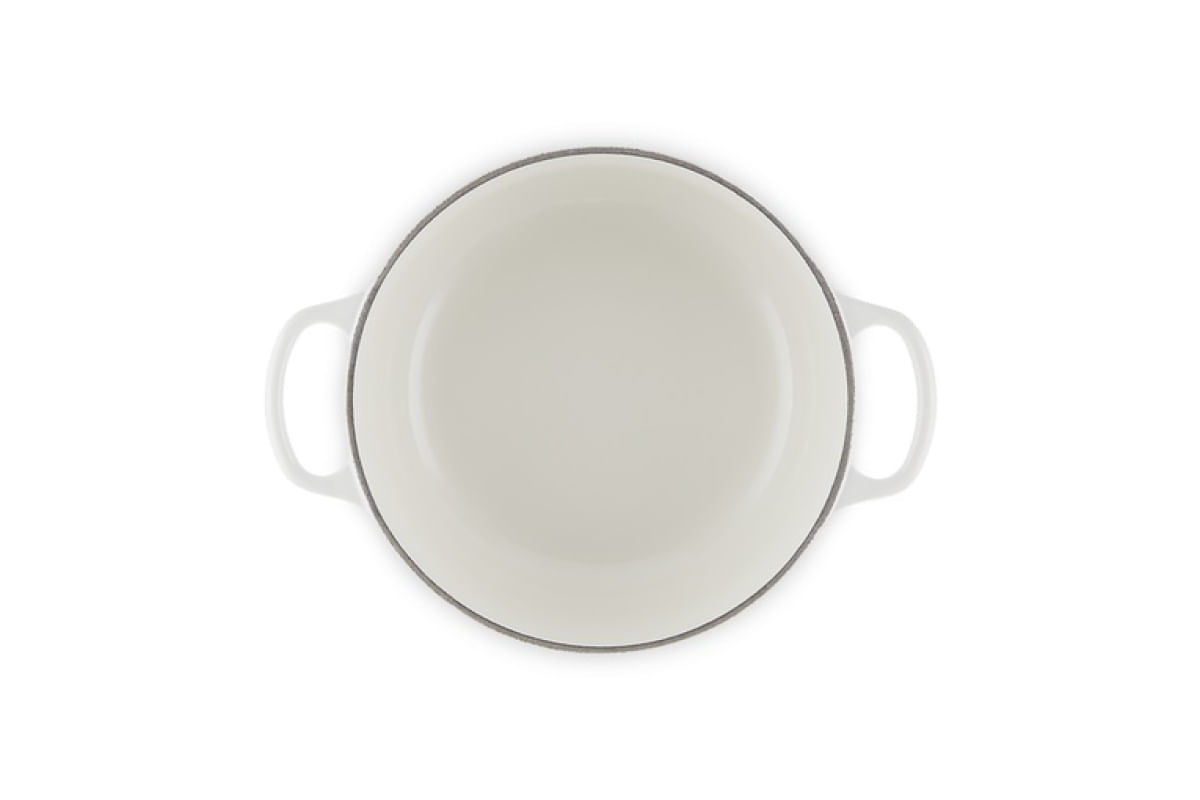 PANELA LE CREUSET REDONDA SIGNATURE PUXADOR DOURADO EM FERRO FUNDIDO 16CM BRANCO 21177160101441