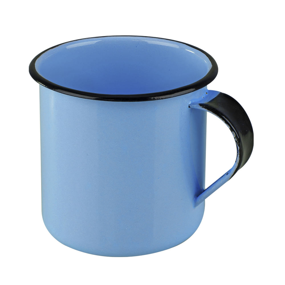 Caneca Esmaltada Metallouça Aço Azul 400ml