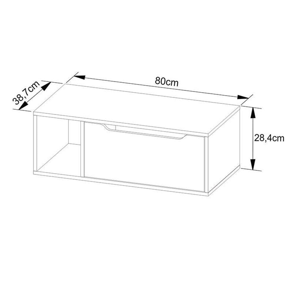 Balcão Gabinete Para Banheiro Suspenso Bn3644 Amêndoa Branco - Tecnomobili