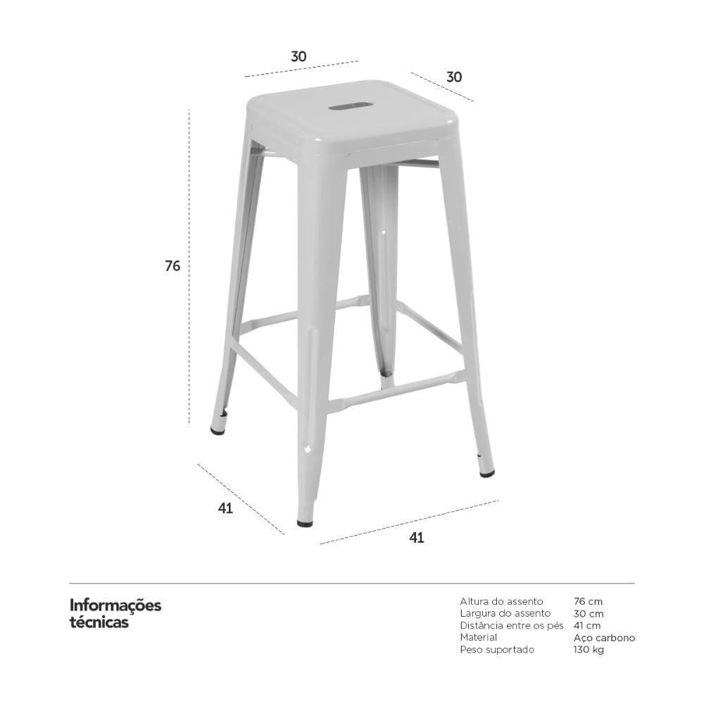 Banqueta Alta 76 Cm Verde Claro Verde-claro