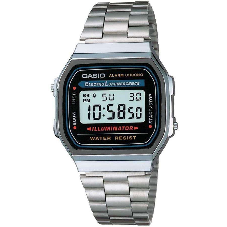 Relógio Casio Masculino Ref:A168wa-1wdf Vintage Prateado