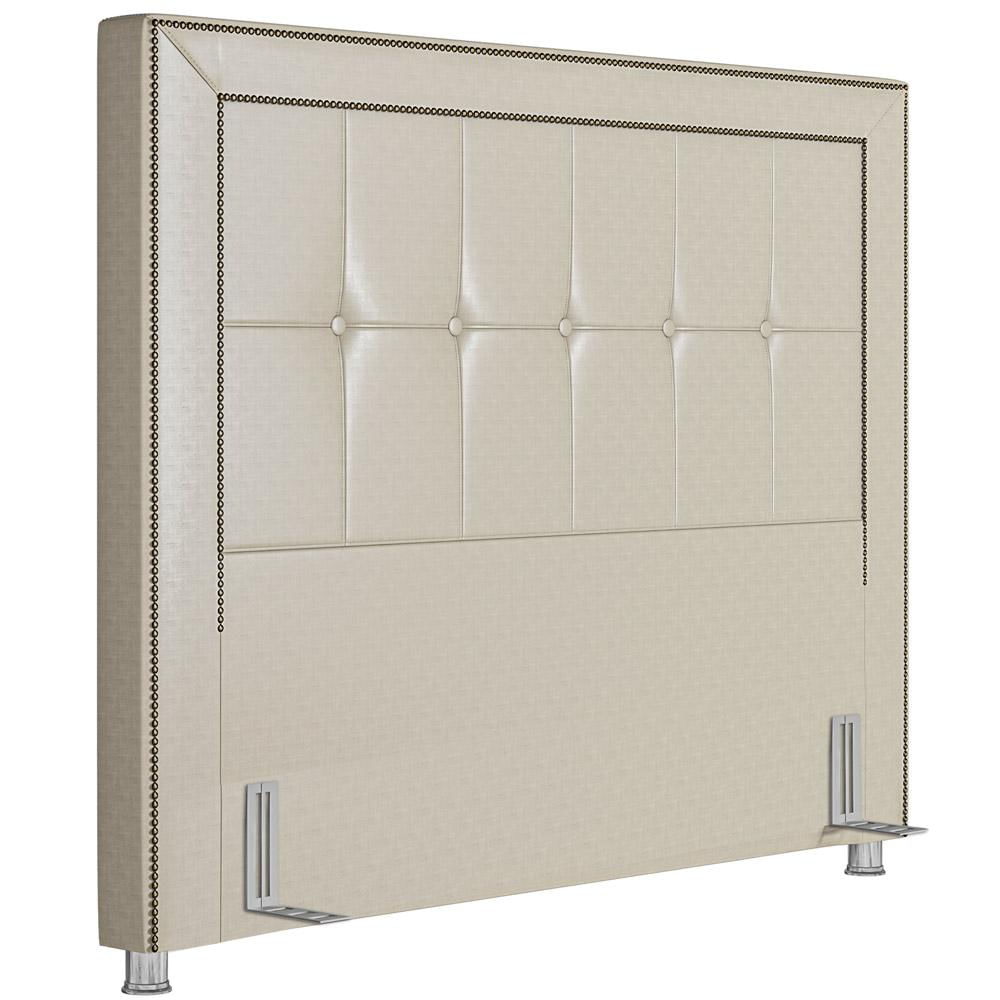 Cabeceira Cama Box Casal 140 cm P05 Atenas Corino Branco - Lyam Decor