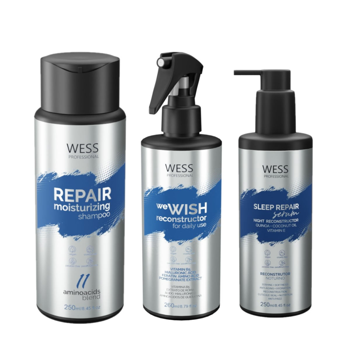 Kit Wess Repair SH 250ml + We Wish 260ml + Sleep Rep. 250ml