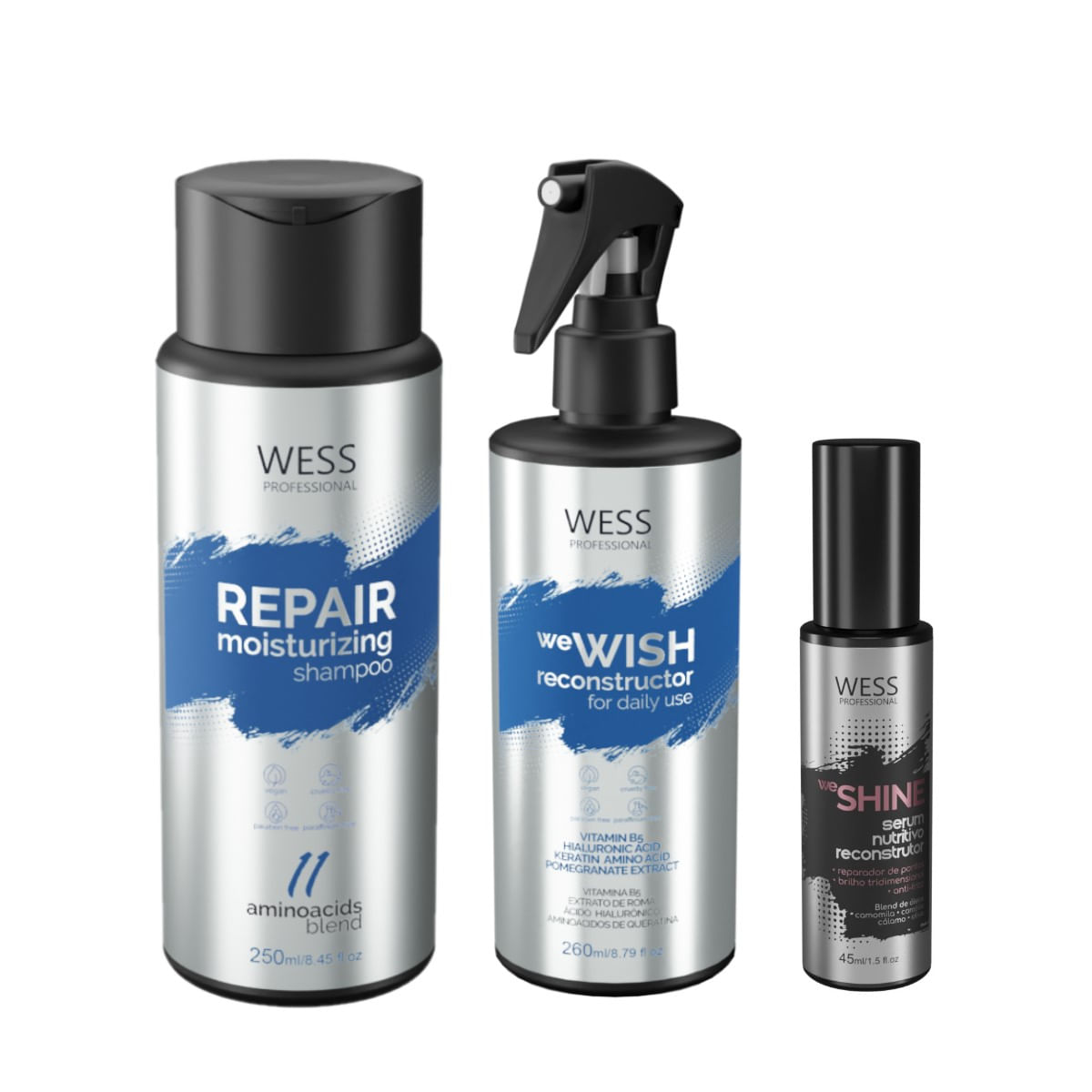 Kit Wess Repair SH 250ml + We Wish 260ml + We Shine 45ml