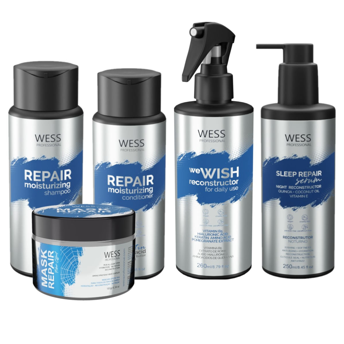 Wess Repair SH+CD 250ml+WeWish 260ml+Mask 180g + Sleep 250ml