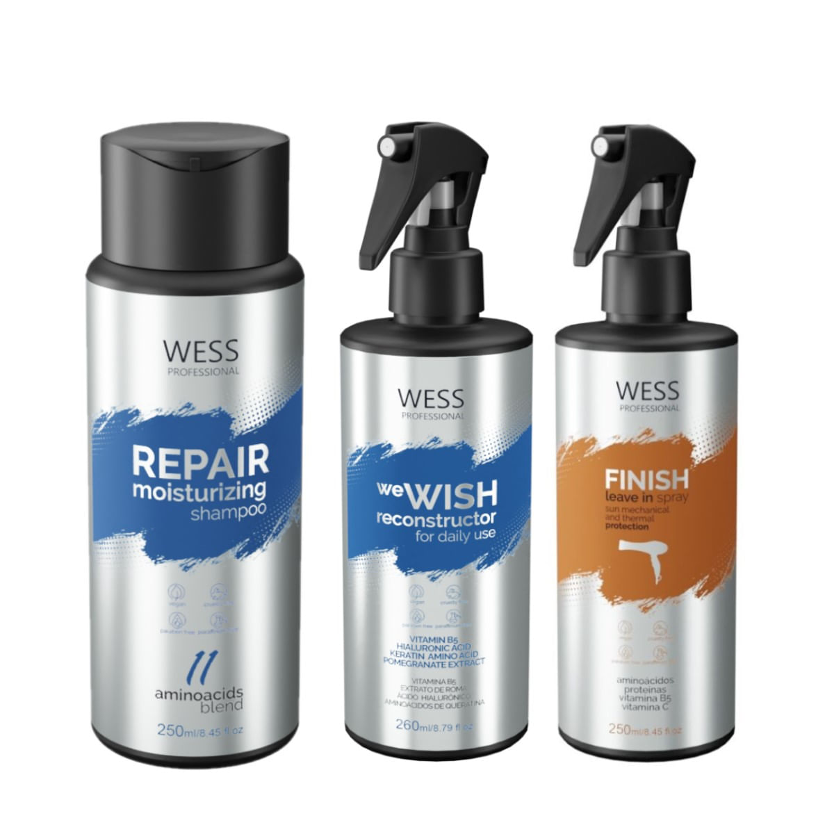 Kit Wess Repair SH 250ml + We Wish 260ml + Finish 250ml