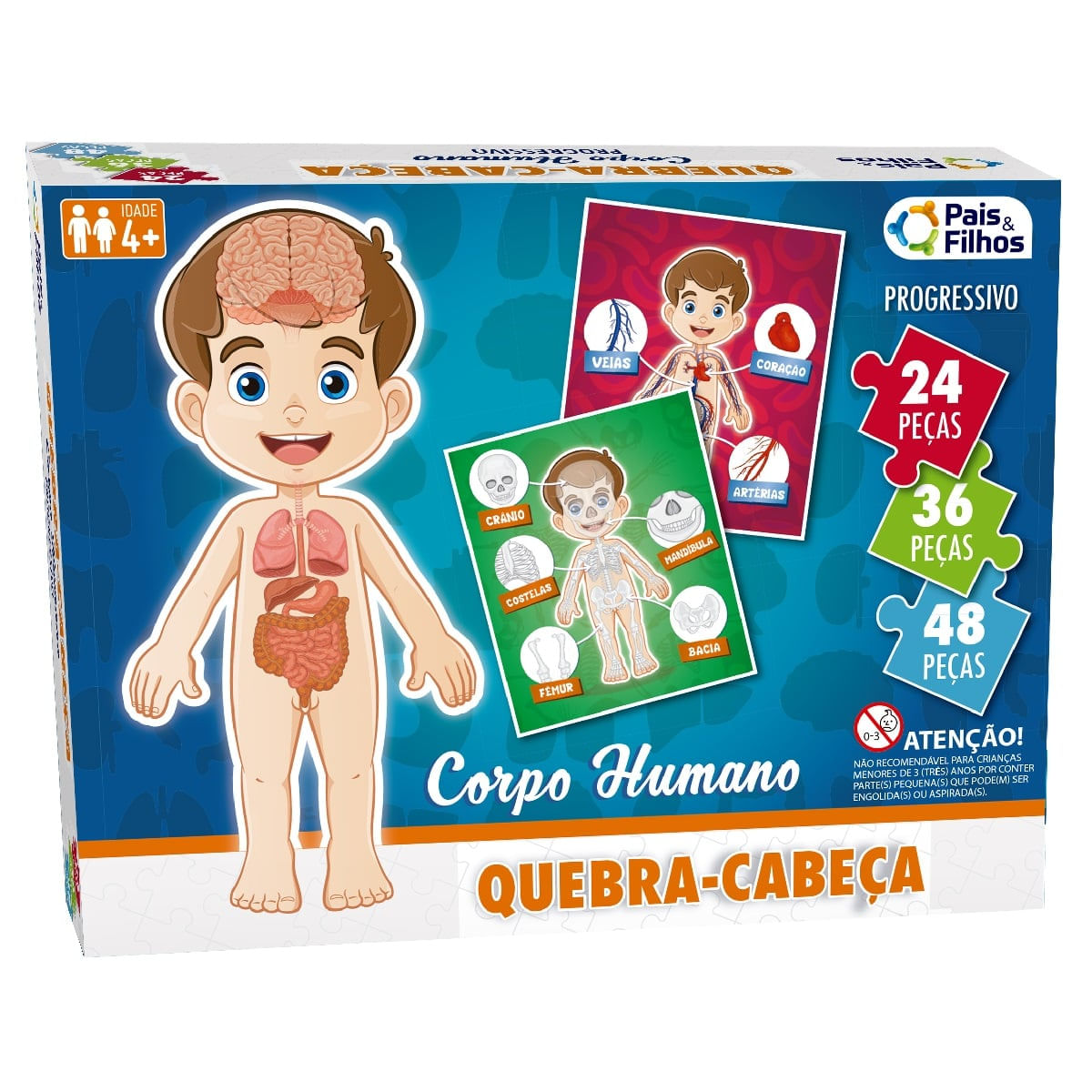 Quebra Cabeças Corpo Humano Progressivo Pais e Filhos 2159