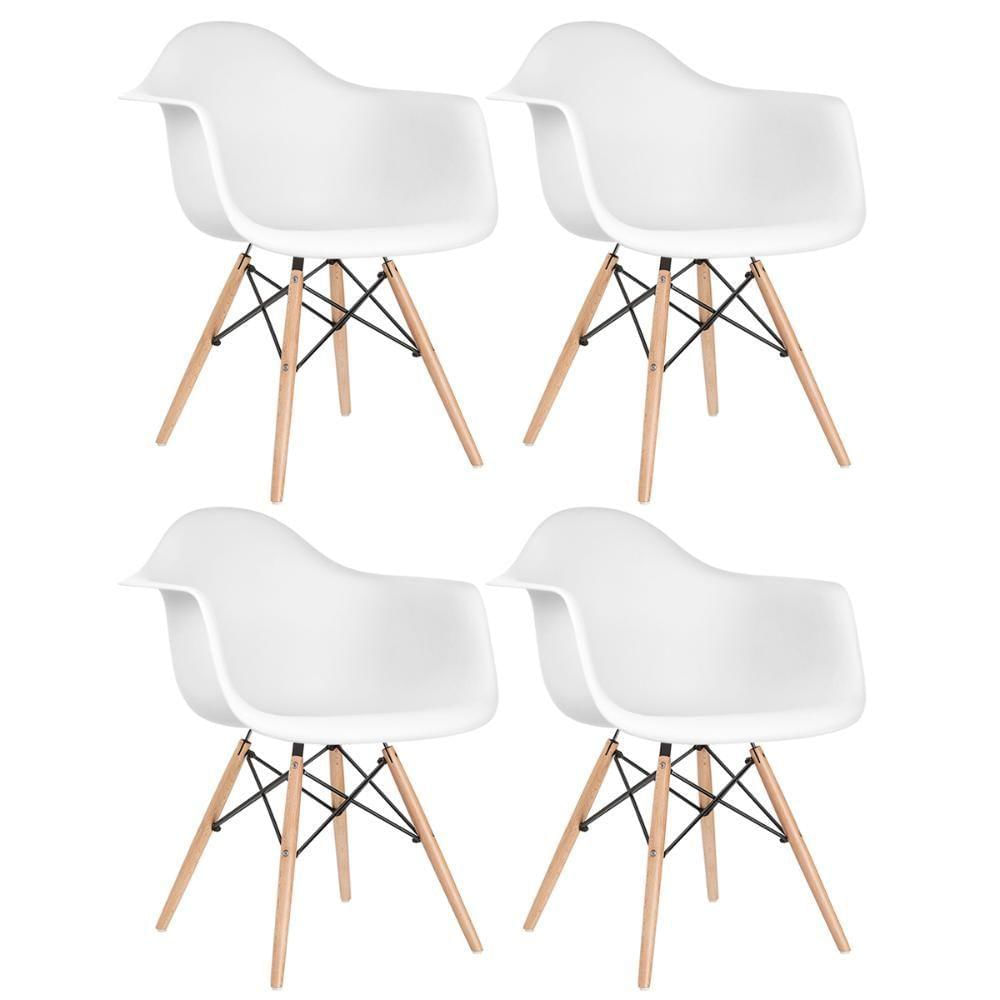 4 Cadeiras Charles Eames Eiffel Daw Clara Branco