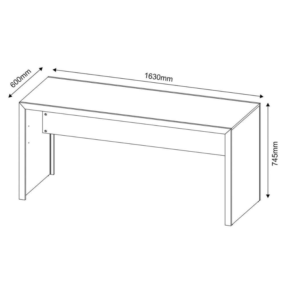 Mesa Secretária Escritório Me4109 Branco - Tecno Mobili