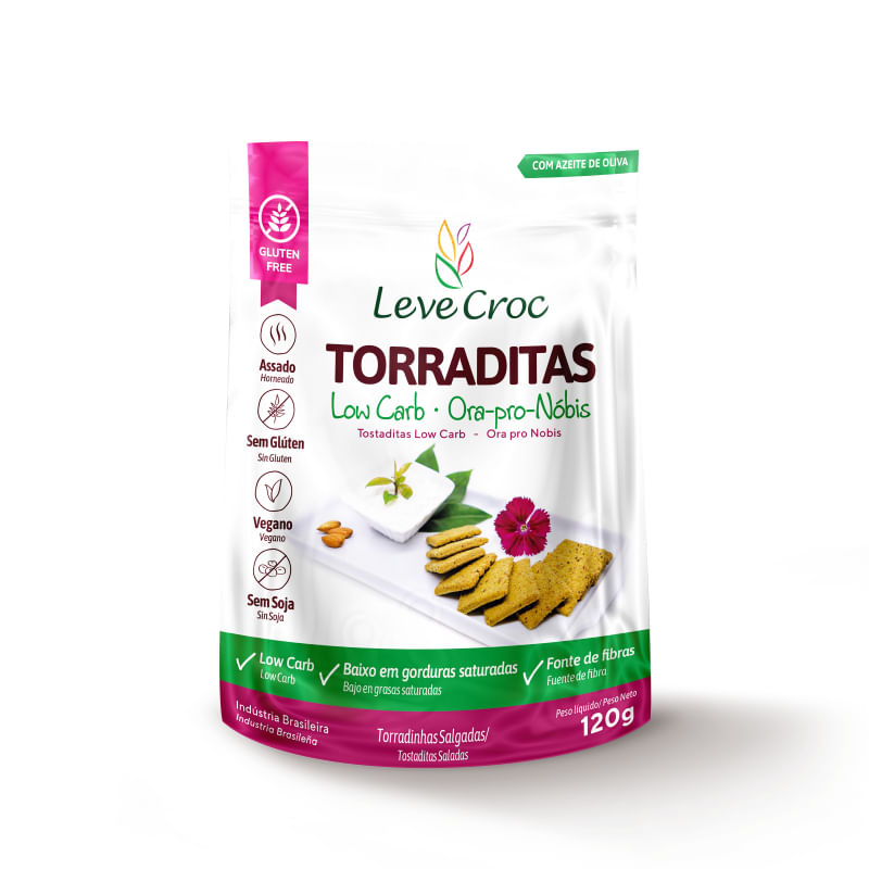 Torraditas Ora Pro Nobis Low Carb Sem Glúten Leve Crock 120g