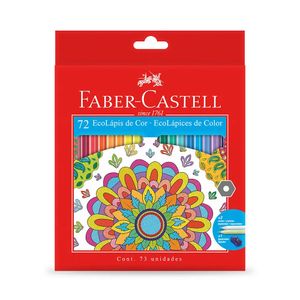 Lápis de Cor Faber-Castell Ecolápis Sextavado 72 Cores Vibrantes